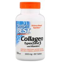 Фотография упаковки Doctor's Best Коллаген типов 1 и 3 с Пептаном 1000 мг, 180 таб.