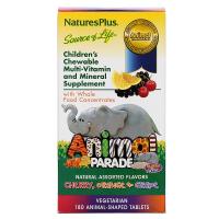 Фотография упаковки Nature's Plus Animal Parade мультивитамины и минералы для детей, 180 жевательных таблеток