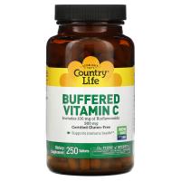 Фотография упаковки Country Life, Буферизованный витамин С, 500мг, 250 таблеток
