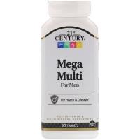 Фотография упаковки 21st Century Mega Multi мультивитамины и мультиминералы для мужчин, 90 таблеток