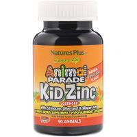 Nature's Plus Source of Lif, Animal Parad, пастилки Kid Zinc вкус натурального мандарина 90 животных