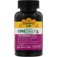 Фотография упаковки Country Life Core Daily-1 Мультивитамины для женщин, 60 таблеток 